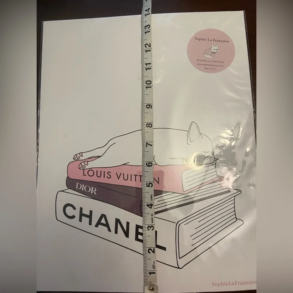 Fashion Frenchie Art Print Chanel Louis Vuitton Dior Sophie La Française 14x11